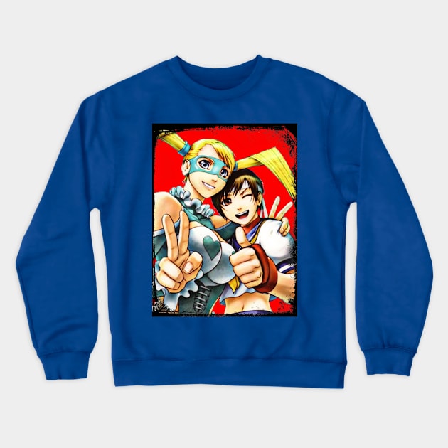 Street Fighter R. Mika and Sakura K. V3 Crewneck Sweatshirt by Tedbear13